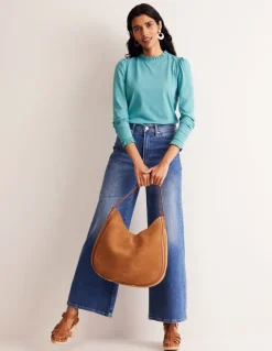 Supersoft Frill Detail Top-Blue Grass-Boden Flash Sale