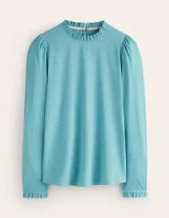 Supersoft Frill Detail Top-Blue Grass-Boden Flash Sale