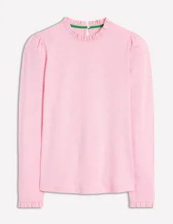 Supersoft Frill Detail Top-Soft Lavender-Boden Clearance