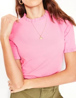 Supersoft Frill Detail T-shirt-Soft Lavender-Boden Shop