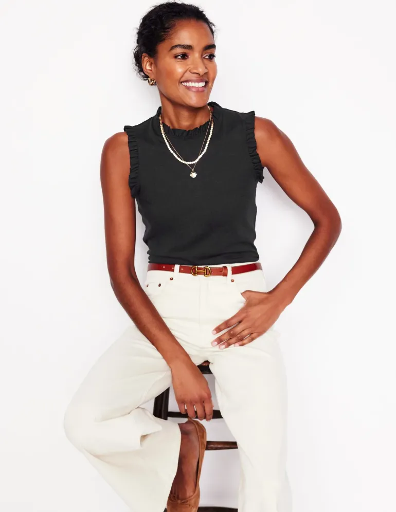 Supersoft Frill Detail Vest--Boden Clearance