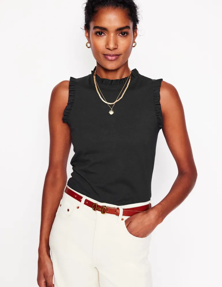 Supersoft Frill Detail Vest--Boden Clearance
