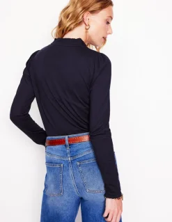 Supersoft Frill Henley Top--Boden New