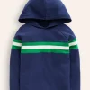Supersoft Hooded Raglan-College Navy Chest Stripe-Boden Outlet
