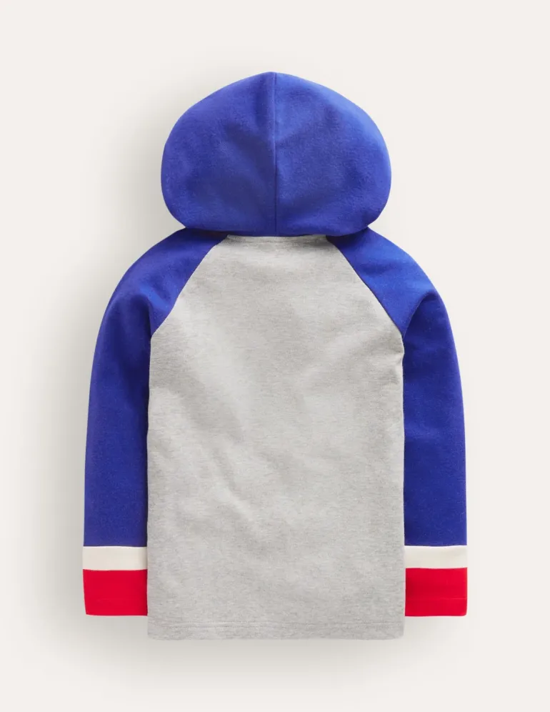 Supersoft Hooded Raglan-Grey Marl-Boden Hot