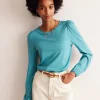 Supersoft Long Sleeve Top-Blue Grass-Boden Outlet