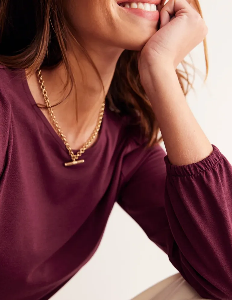 Supersoft Long Sleeve Top-Deep Wisteria-Boden Best