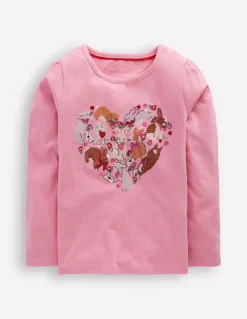 Superstitch Puff Sleeve Top-Bubblegum Pink Bunnies-Boden Fashion