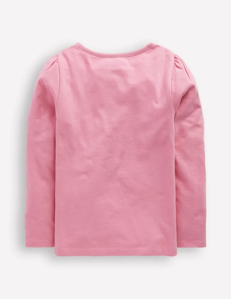 Superstitch Puff Sleeve Top-Bubblegum Pink Bunnies-Boden Fashion