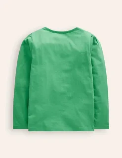 Superstitch Puff Sleeve Top-Jade Bunnies-Boden Outlet
