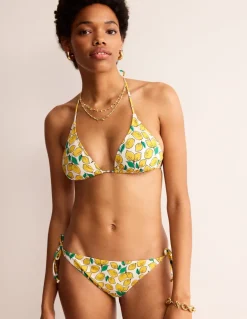 Symi String Bikini Bottoms-Ivory, Lemons-Boden Cheap