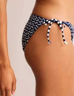 Symi String Bikini Bottoms-French Navy, Seagull-Boden Fashion
