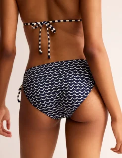 Symi String Bikini Bottoms-French Navy, Seagull-Boden Fashion