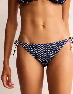 Symi String Bikini Bottoms-French Navy, Seagull-Boden Fashion