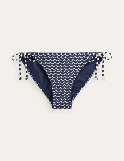 Symi String Bikini Bottoms-French Navy, Seagull-Boden Fashion