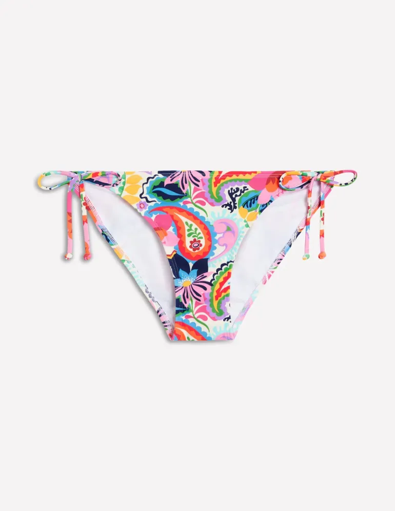 Symi String Bikini Bottoms-Ivory, Botanical Paisley-Boden Clearance