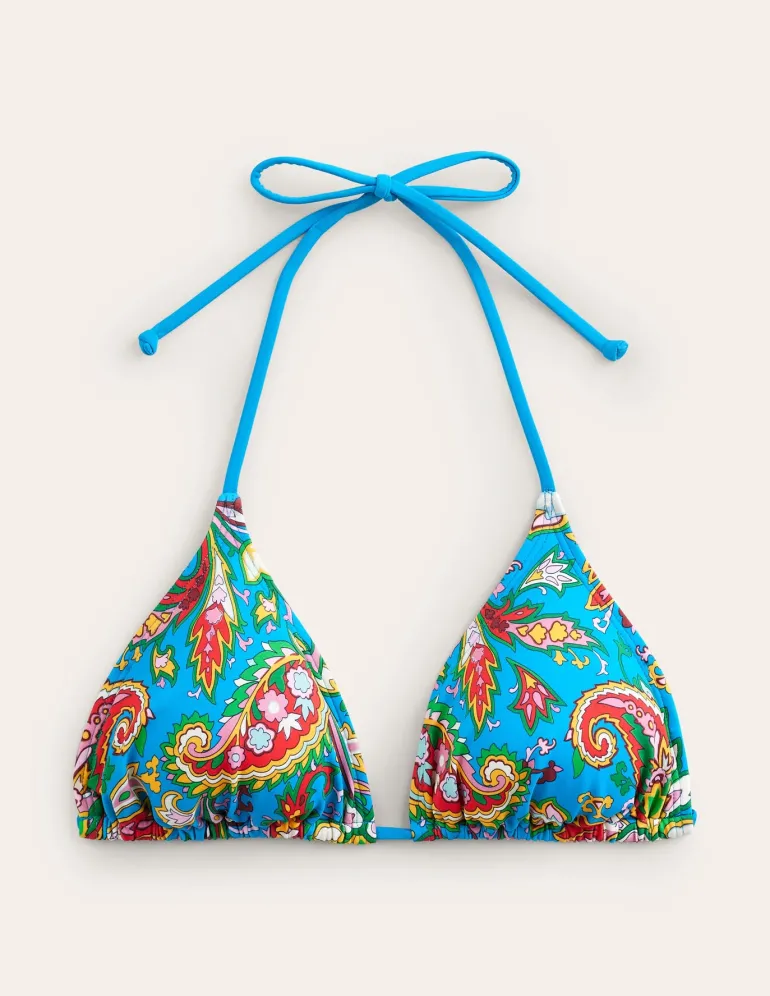 Symi String Bikini Top-Bright Blue, Seashell-Boden Sale