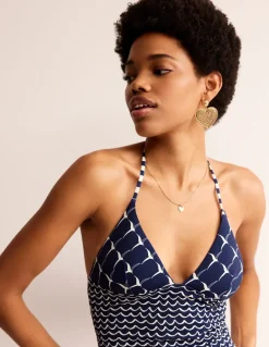 Symi String Swimsuit-French Navy, Seagull-Boden Discount