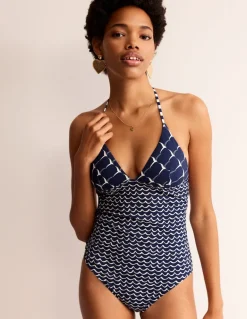 Symi String Swimsuit-French Navy, Seagull-Boden Discount