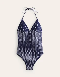 Symi String Swimsuit-French Navy, Seagull-Boden Discount