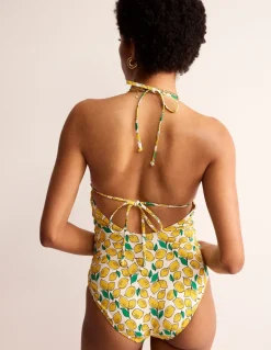 Symi String Swimsuit-Ivory, Lemons-Boden Clearance