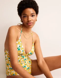 Symi String Swimsuit-Ivory, Lemons-Boden Clearance