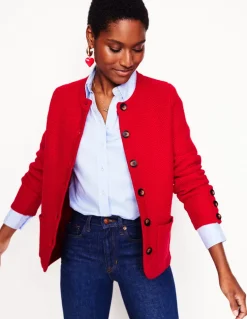 Textured Stitch Cardigan-Rouge Red-Boden Flash Sale