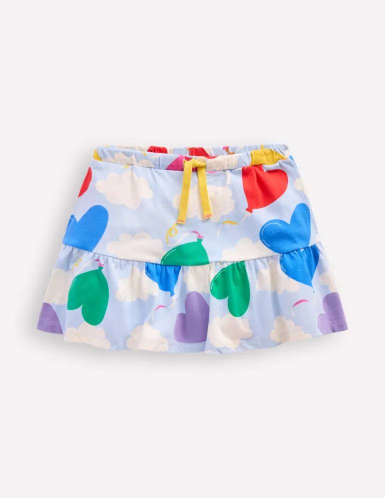 Tiered Jersey Skort-Misty Blue Balloon Sky-Boden Shop