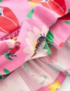 Tiered Jersey Skort-Sugared Lilac Spring Garden-Boden Outlet