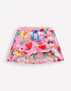 Tiered Jersey Skort-Sugared Lilac Spring Garden-Boden Outlet