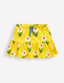 Tiered Jersey Skort-Tropical Yellow Daffodil-Boden Store