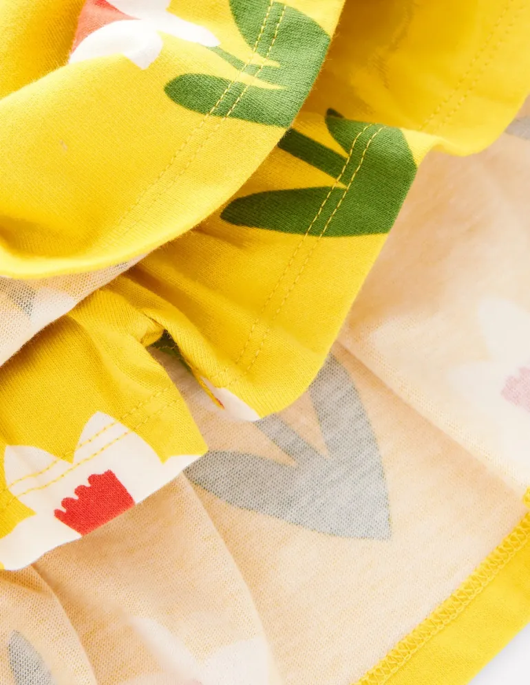 Tiered Jersey Skort-Tropical Yellow Daffodil-Boden Store