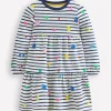 Tiered Sweatshirt Dress-Navy/ Ivory Stripe-Boden Best
