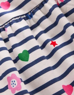 Tiered Sweatshirt Dress-Navy/ Ivory Stripe-Boden Best