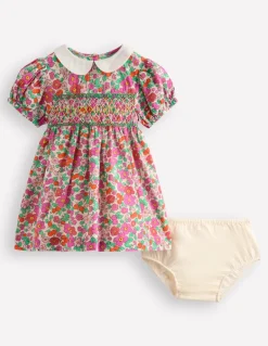 Traditional Smock Dress-Pink Apple Blossom-Boden Discount