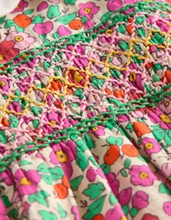 Traditional Smock Dress-Pink Apple Blossom-Boden Discount