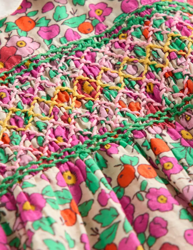 Traditional Smock Dress-Pink Apple Blossom-Boden Discount