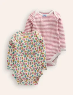 Twin Pack Pointelle Bodies-Almond Pink/Ivory-Boden Online