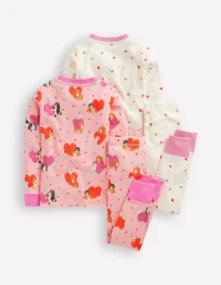 Twin Pack Snug Pajamas-Chalk Pink Valentines-Boden Cheap
