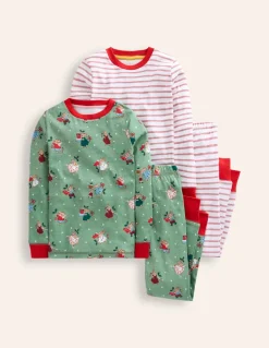 Twin Pack Snug Pajamas-Eucalyptus Bunnies-Boden Fashion