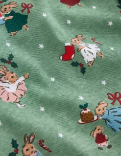 Twin Pack Snug Pajamas-Eucalyptus Bunnies-Boden Fashion