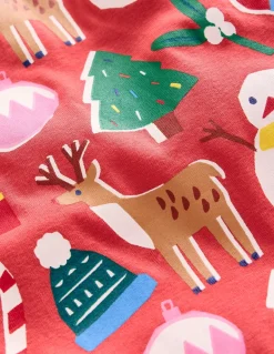 Twin Pack Snug Pajamas-Jam Red Christmas-Boden Cheap