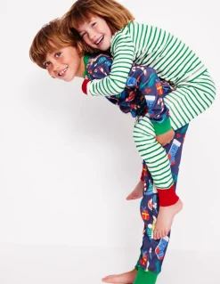 Twin Pack Snug Pajamas-Jam Red Christmas-Boden Cheap