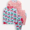Twin Pack Snug Pajamas-Misty Blue Cherries-Boden Sale