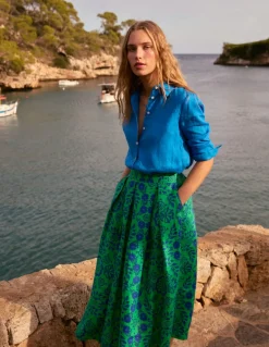 Verity Linen Midi Skirt-Structured Meadow-Boden Flash Sale
