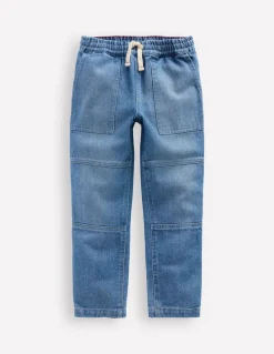 Warrior Knee Jeans-Mid Blue Wash-Boden Cheap