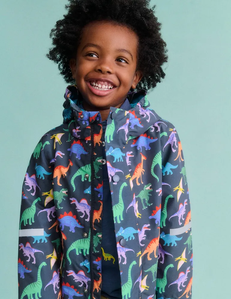 Waterproof Fisherman's Jacket-Robot Blue Dinos-Boden Hot