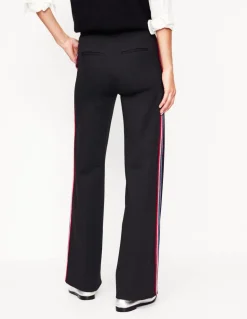 Westbourne Ponte Pants-Black, Rainbow Stripe-Boden Best Sale