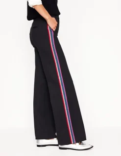 Westbourne Ponte Pants-Black, Rainbow Stripe-Boden Best Sale