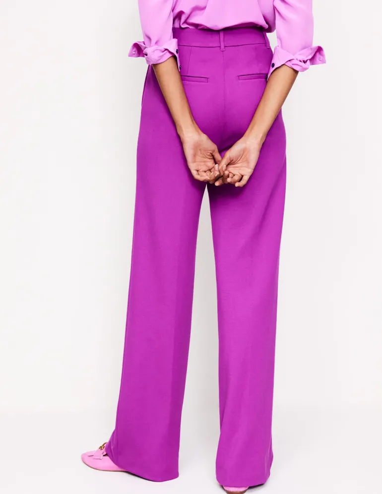 Westbourne Ponte Trousers-Regal Purple-Boden Fashion